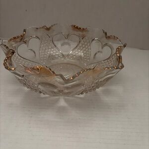 Elegant Glass Bowl with Gold Accents